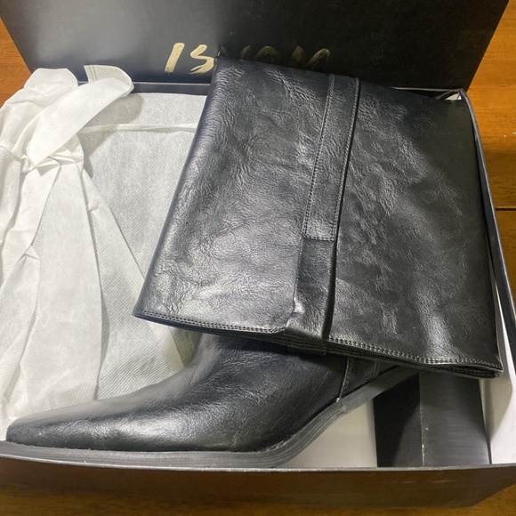 ISNOM Women's Black  Knee High Boots Size 10  NIB - Picture 3 of 16